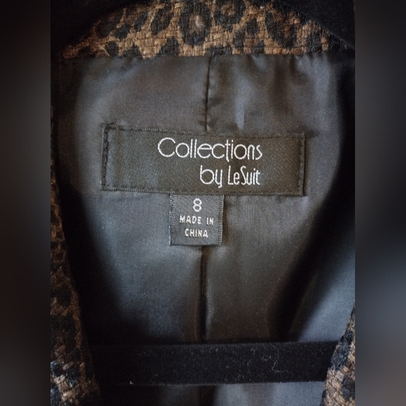 BRAND NEW Collections by LeSuit Leopard Print Textured Blazer - Picture 3 of 4